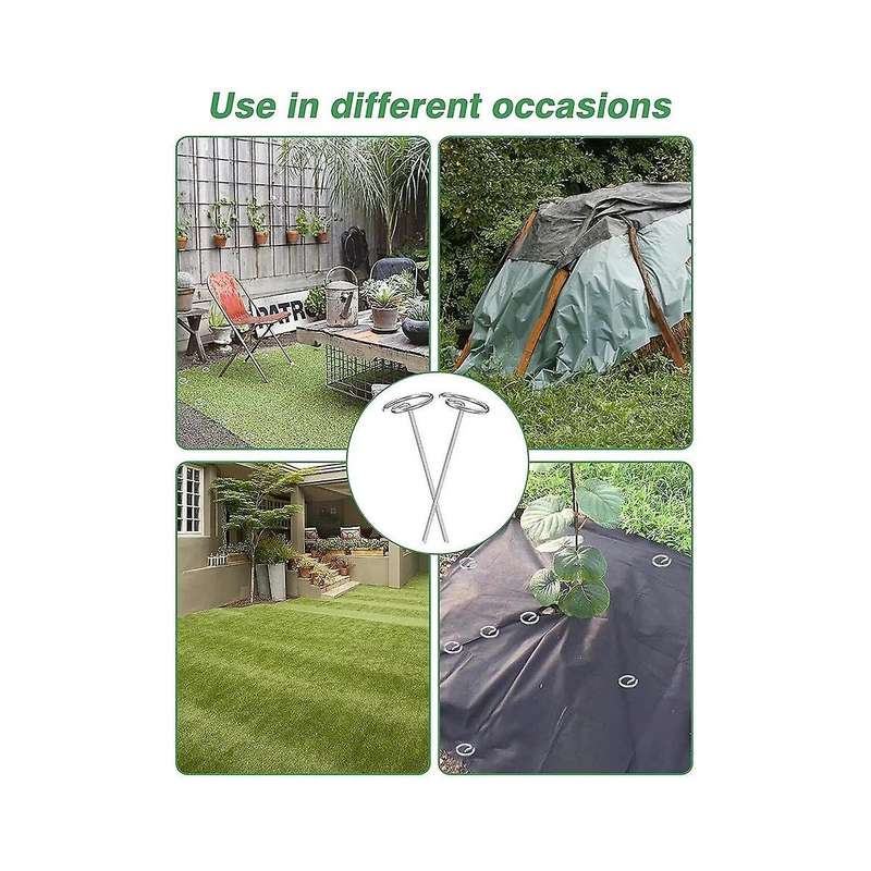 100Pcs 6In Landscape Staple, Anti-Rust Garden Staple, Circle Top Pins for Securing Lawn Fabric Weed
