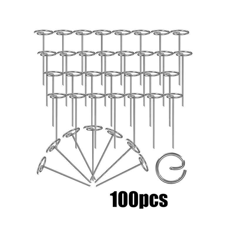 100Pcs 6In Landscape Staple, Anti-Rust Garden Staple, Circle Top Pins for Securing Lawn Fabric Weed