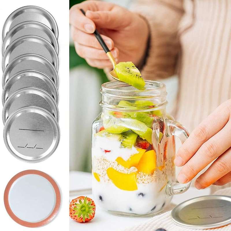 100Pcs 70mm Regular Mouth Canning Lids for Ball,Jars Split -Type Metal Mason Jar Lids for Canning,f