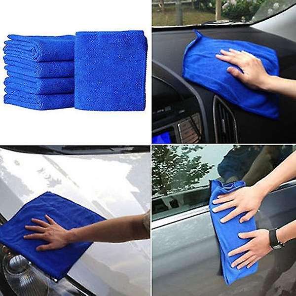 100pcs Absorbent Microfiber Towel Car Kitchen Washing Clean Wash Cloth Towel Blue