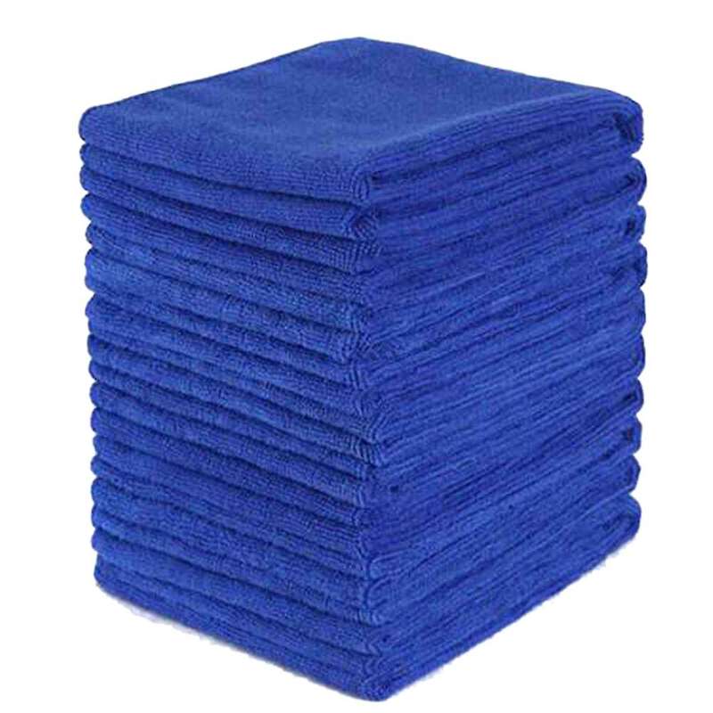 100pcs Absorbent Microfiber Towel Car Kitchen Washing Clean Wash Cloth Towel Blue