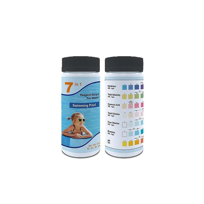 100pcs 7in1 Swimming Pool and Hot Tub Test Kit Chlorocyanuric Acid Hardness Residual Bromine Water Q
