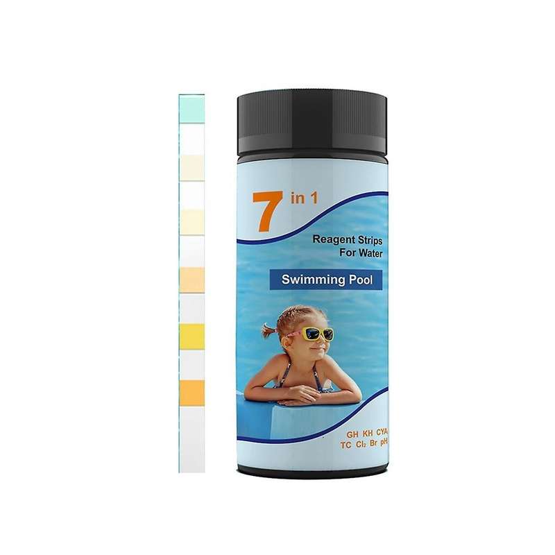 100pcs 7in1 Swimming Pool and Hot Tub Test Kit Chlorocyanuric Acid Hardness Residual Bromine Water Q