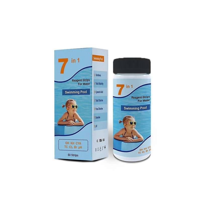 100pcs 7in1 Swimming Pool and Hot Tub Test Kit Chlorocyanuric Acid Hardness Residual Bromine Water Q