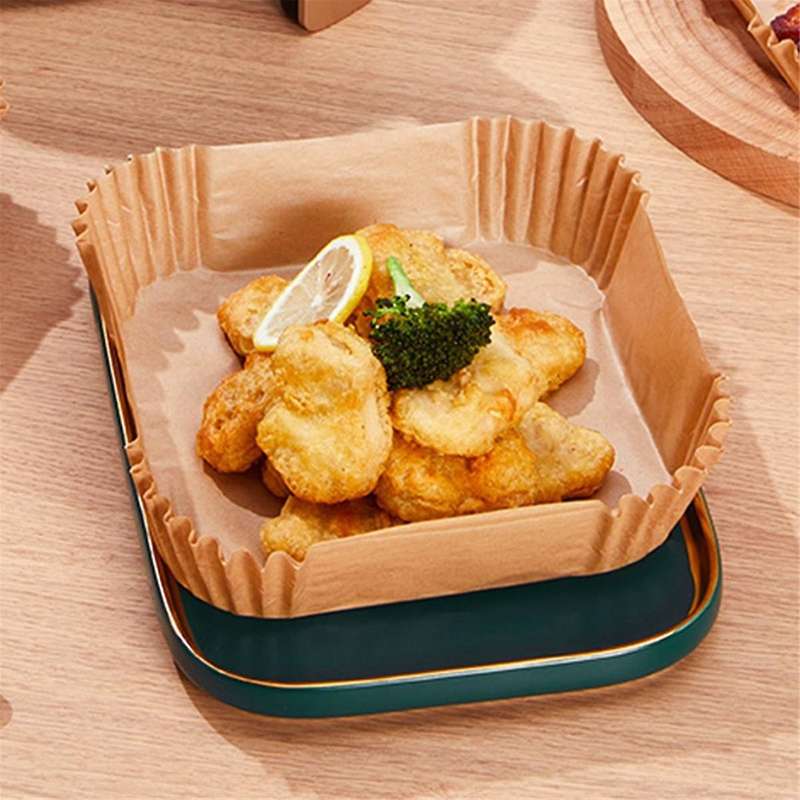 100pcs Air Fryer Baking Paper Square Parchment Paper Food-grade for 4.5-6l Air Fryer