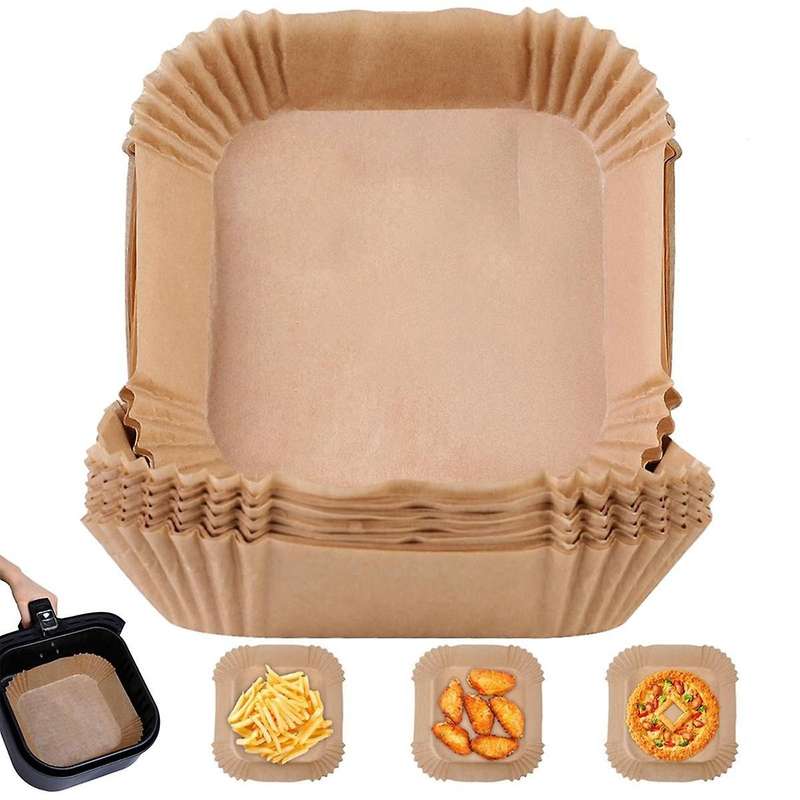 100pcs Air Fryer Baking Paper Square Parchment Paper Food-grade for 4.5-6l Air Fryer
