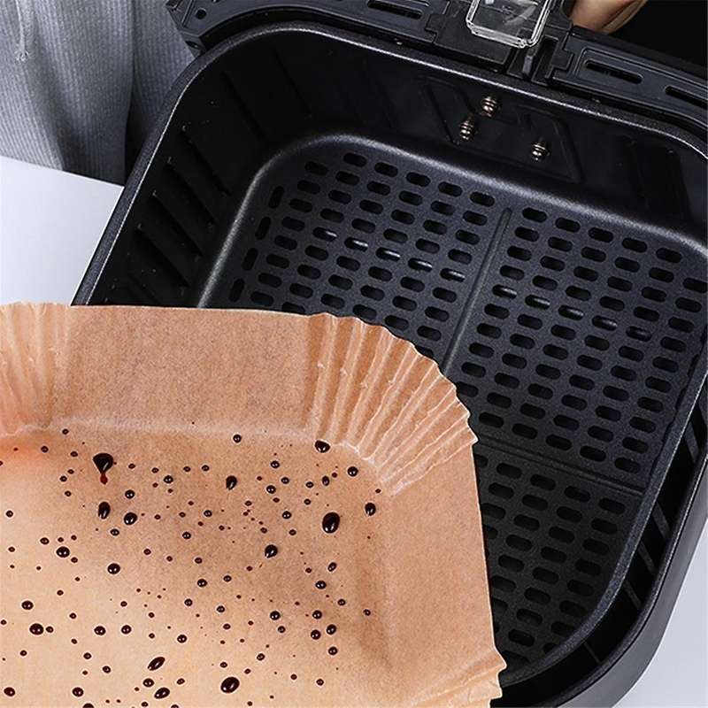 100pcs Air Fryer Baking Paper Square Parchment Paper Food-grade for 4.5-6l Air Fryer