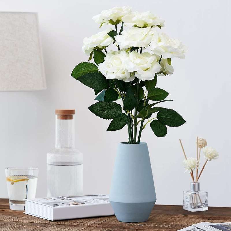 100pcs Artificial Plastic Flower Stems Greenish Flower Branch for Diy Bouquets Wedding Party Decor