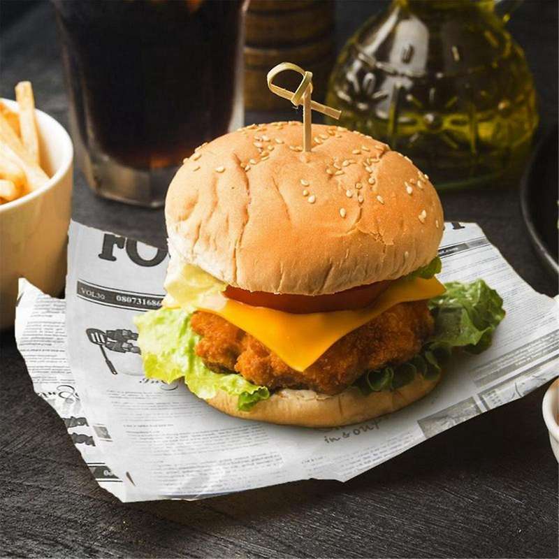 100pcs Baking Paper, Bread Paper, Hot Dog Tray Liner with French Fries, Hamburger Sandwich, Absorben