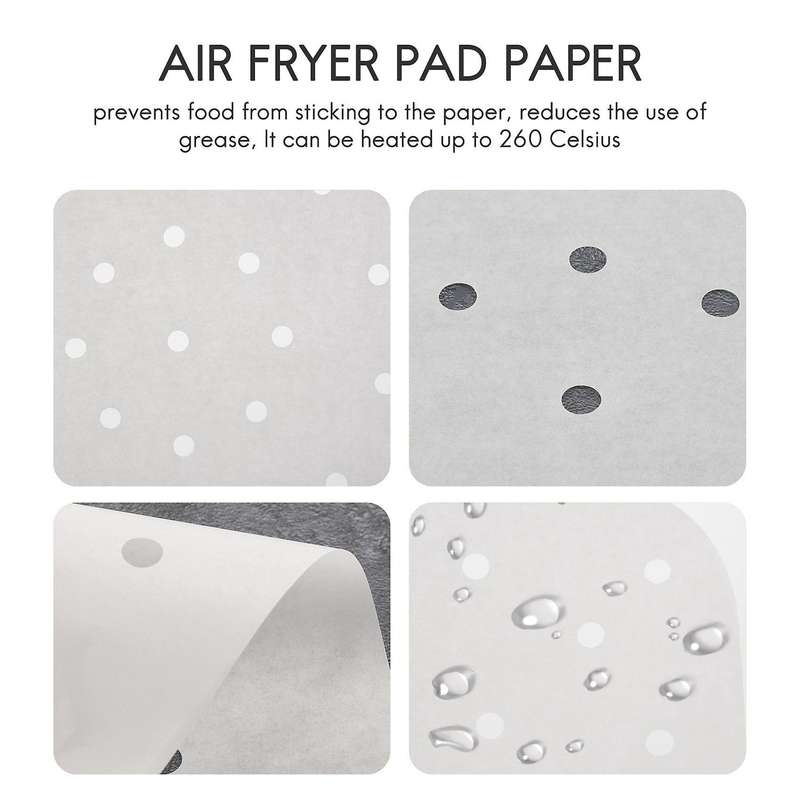 100Pcs Air Fryer Parchment Paper Square Liners Steaming Parchment