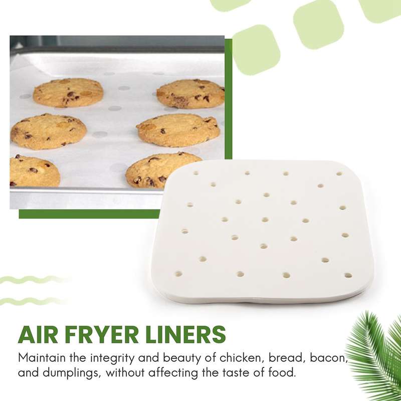 100Pcs Air Fryer Parchment Paper Square Liners Steaming Parchment