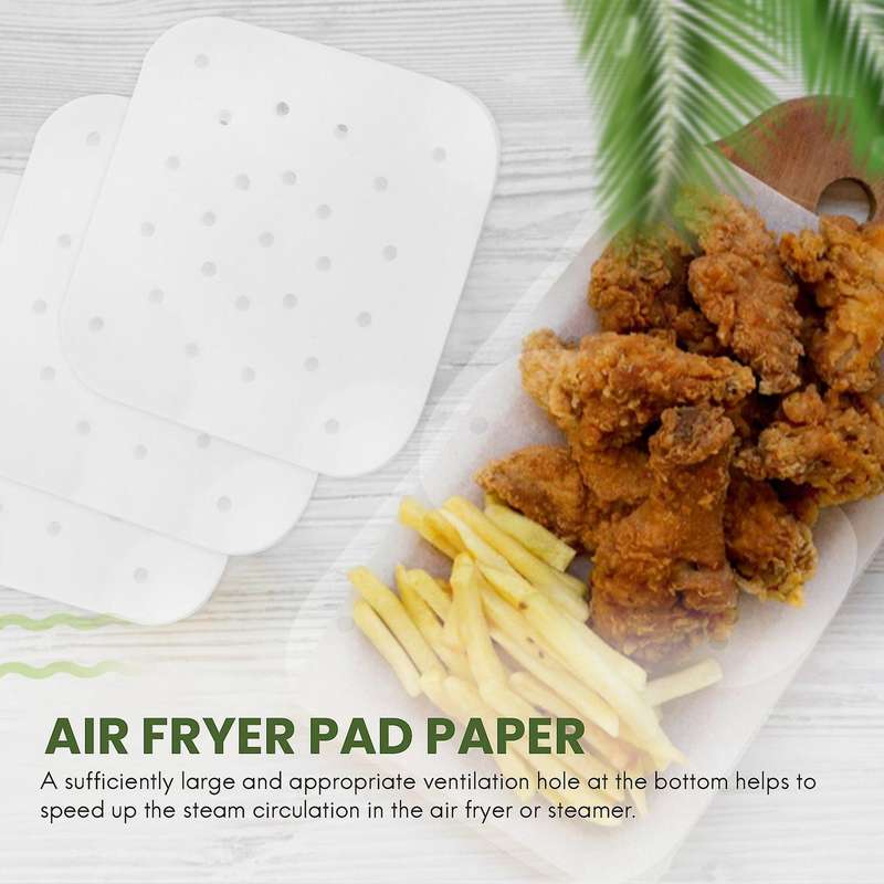100Pcs Air Fryer Parchment Paper Square Liners Steaming Parchment