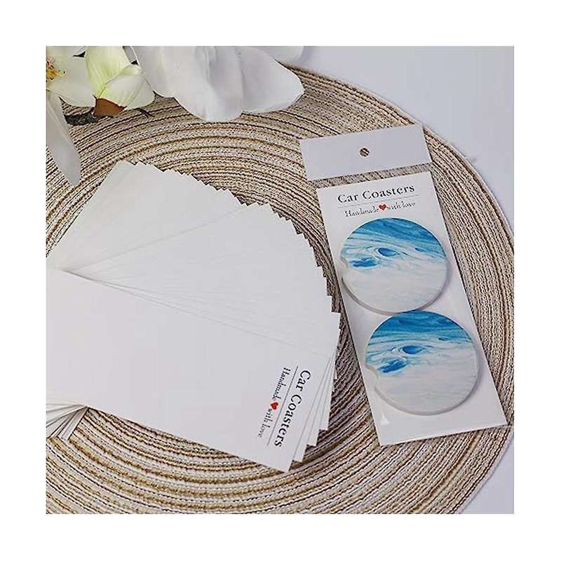 100pcs Car Coaster Pack, Sublimation Car Coaster Card with 100 Bags for Packaging Display, Sublimati