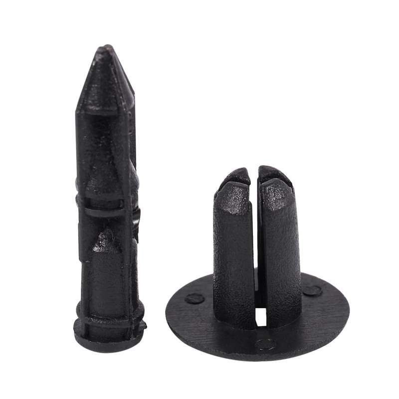 100Pcs Car Molding Door Fender 5mm Hole Plastic Rivets Fixing Black.