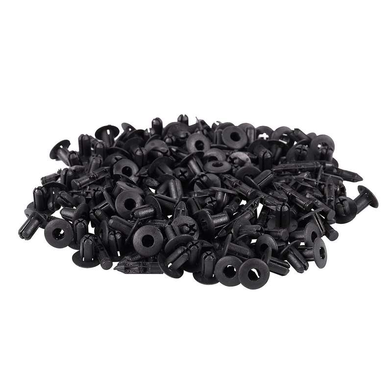 100Pcs Car Molding Door Fender 5mm Hole Plastic Rivets Fixing Black.