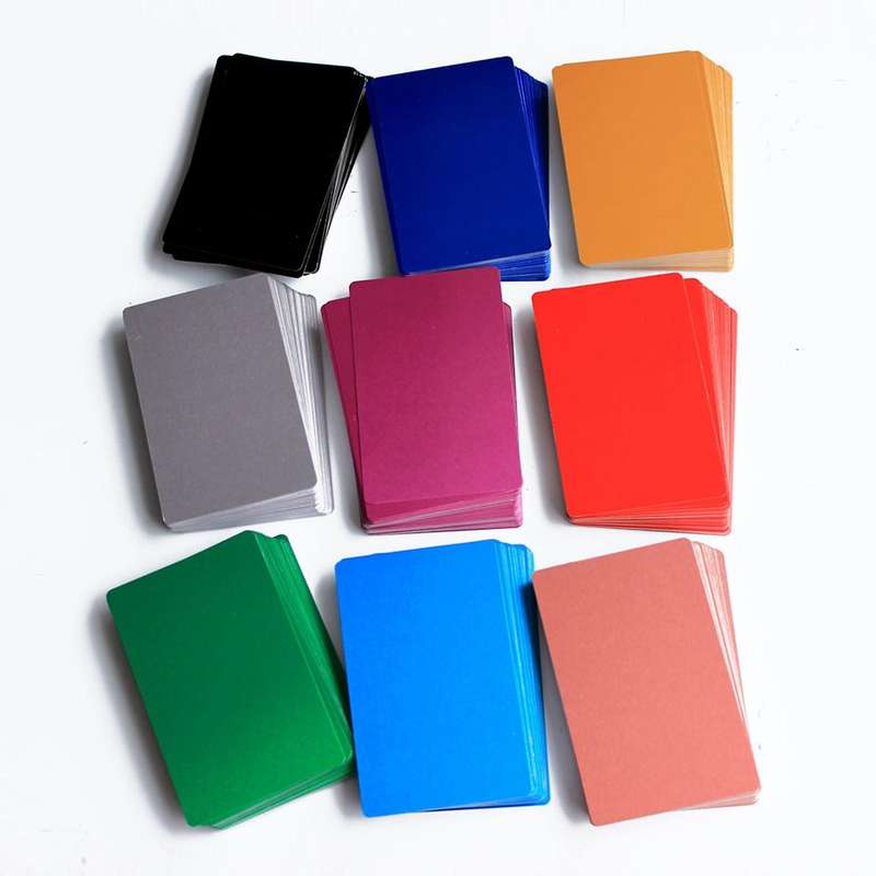 100PCS Color Aluminum Alloy Card Engraving Metal Business Visit Business Card 0.2mm Thick