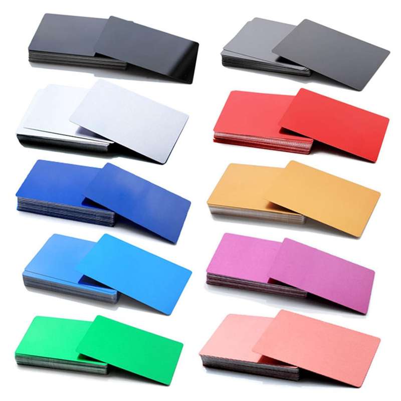 100PCS Color Aluminum Alloy Card Engraving Metal Business Visit Business Card 0.2mm Thick