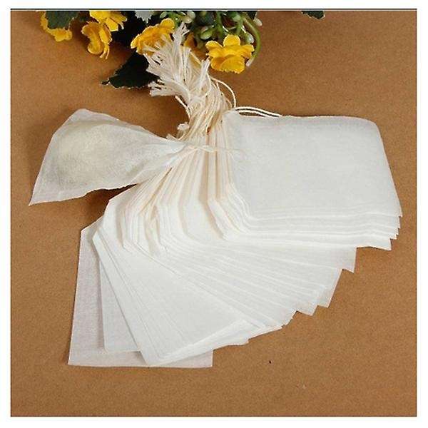 100pcs Empty Teabags Environmental Food Grade Filter Paper String Heat Seal Herb Loose Tea Bag 5.5