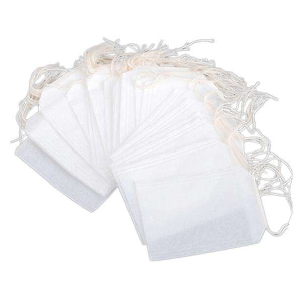 100pcs Empty Teabags Environmental Food Grade Filter Paper String Heat Seal Herb Loose Tea Bag 5.5