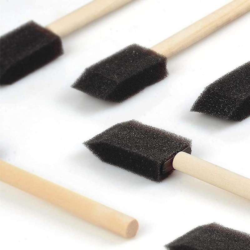100pcs Foam Brush,sponge Wood Handle Paint Brush,foam Paint Brushes,1inch Foam Brush Painting Set F