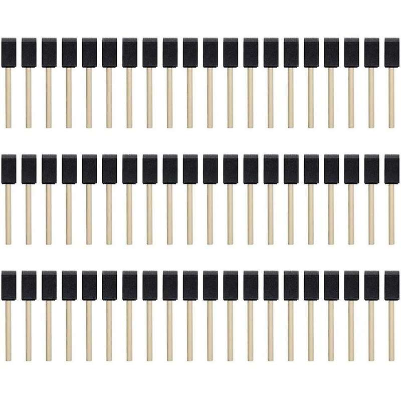 100pcs Foam Brush,sponge Wood Handle Paint Brush,foam Paint Brushes,1inch Foam Brush Painting Set F