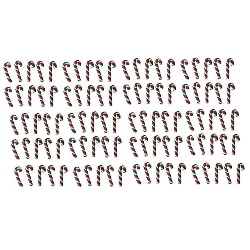 100pcs Green and Red Crutches Home Soft Pottery Christmas Accessories Diy Phone Beauty Materials