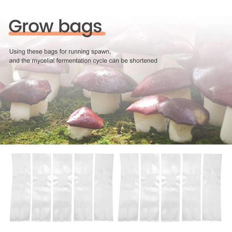 100pcs Grain Berries Substrate, Mushroom Growing Spawn Bag Mushroom Spawn Grow Bag High Temp Sealab