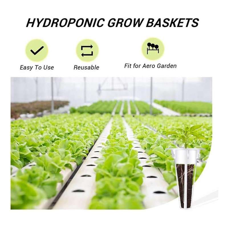 100pcs Grow Baskets, Hydroponic Seed Pods Baskets Replacement Compatible Hydroponic with 100 Pcs Pla