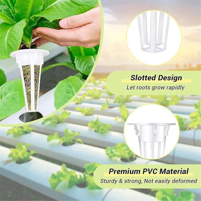 100pcs Grow Baskets, Hydroponic Seed Pods Baskets Replacement Compatible Hydroponic with 100 Pcs Pla