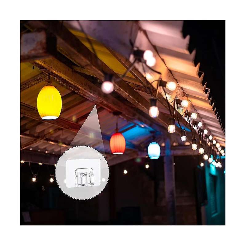 100pcs Hooks for Outdoor String Lights Waterproof for Patio Hanging Christmas Light Cable Cord Rope