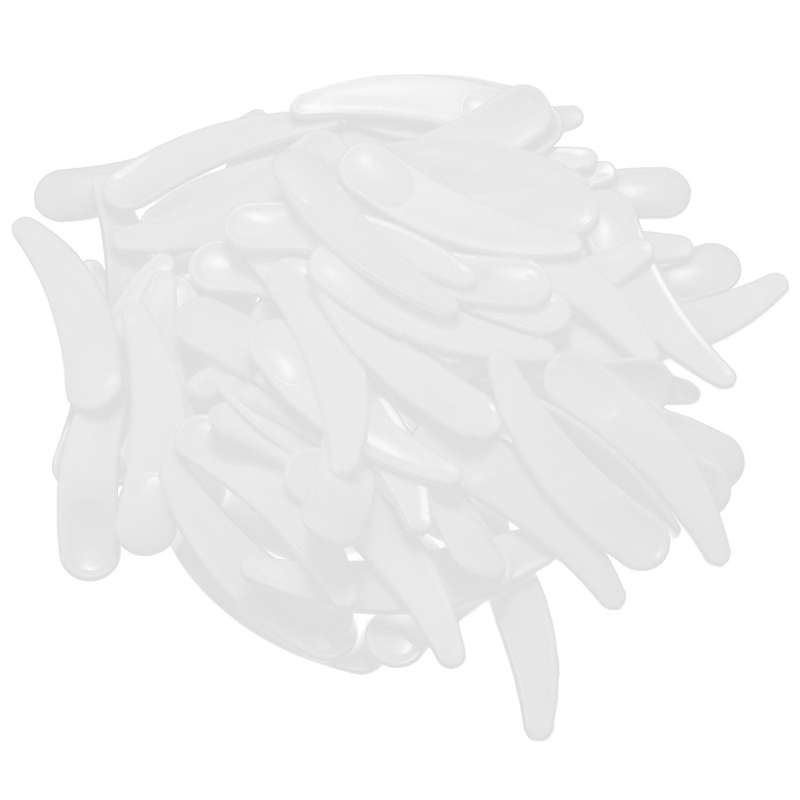 100pcs Mini Cosmetic Spatula Scoop Disposable White Plastic Mask Spatula Spoons