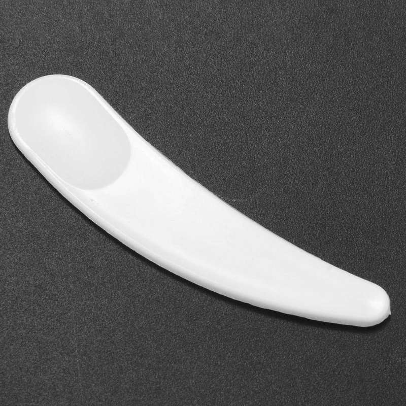 100pcs Mini Cosmetic Spatula Scoop Disposable White Plastic Mask Spatula Spoons