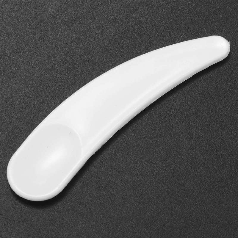 100pcs Mini Cosmetic Spatula Scoop Disposable White Plastic Mask Spatula Spoons