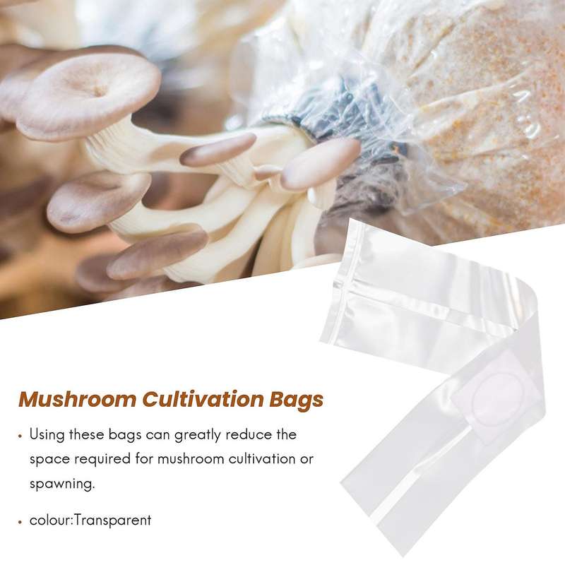 100Pcs Mushroom Growing Bag Spawn Bags Thick 6 Mil Bags 5.9inchx13.8inch 0.2 Micrometre Filter Breat