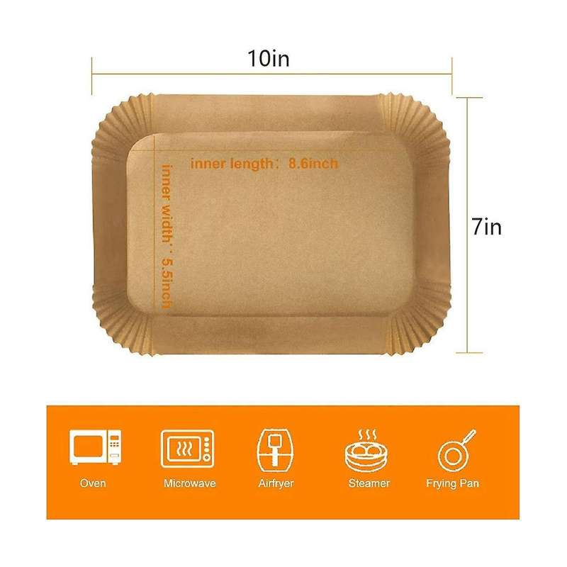 100pcs Liners Rectangle, Liners for Ninja Dz201 Dz401, Baking Paper for Ninja Foodi Dual