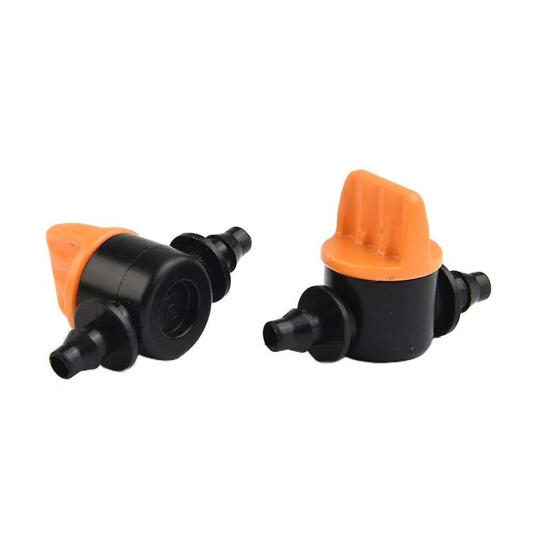 100PCS Mini Valve for 4/7mm Hose Irrigation Barbed Water Flow Control Valve Garden Watering Connect