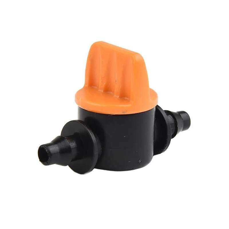 100PCS Mini Valve for 4/7mm Hose Irrigation Barbed Water Flow Control Valve Garden Watering Connect
