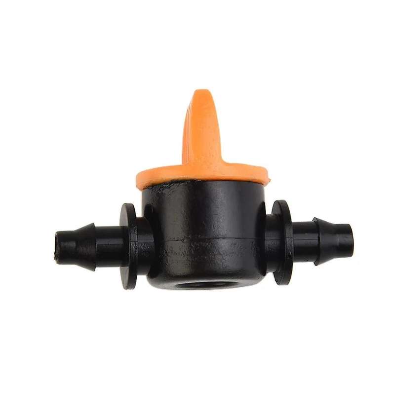 100PCS Mini Valve for 4/7mm Hose Irrigation Barbed Water Flow Control Valve Garden Watering Connect