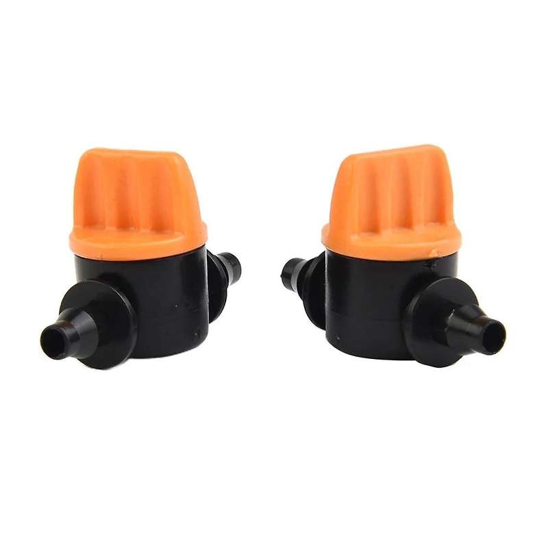 100PCS Mini Valve for 4/7mm Hose Irrigation Barbed Water Flow Control Valve Garden Watering Connect