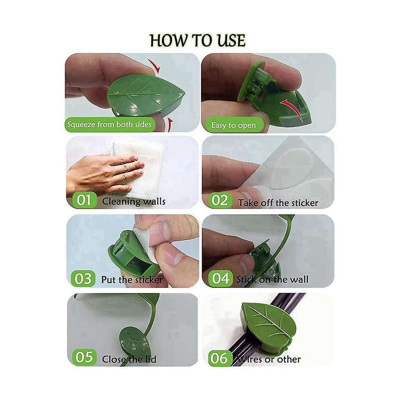 100pcs Plant Clips for Climbing Plants, Strong Self Adhesive Plant Climbing Wall Fixture Clips Invi