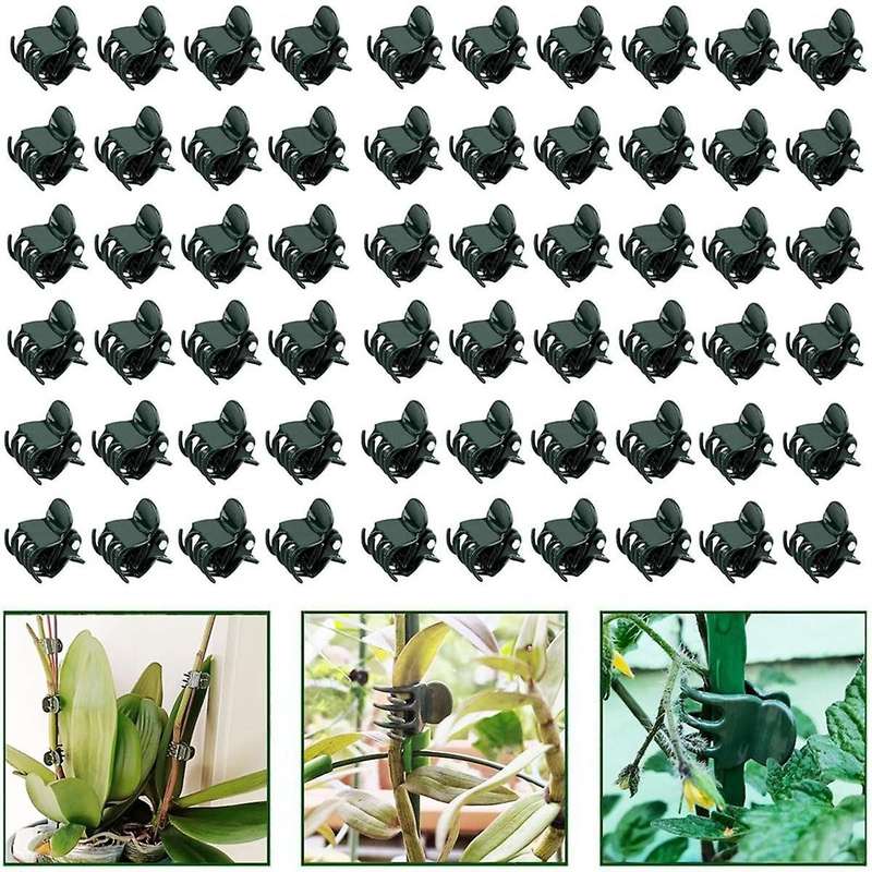 100PCS Orchid Clips Plant Support Clips, Secured Plastic Plant Clip Garden Tomato Plant Support Ste