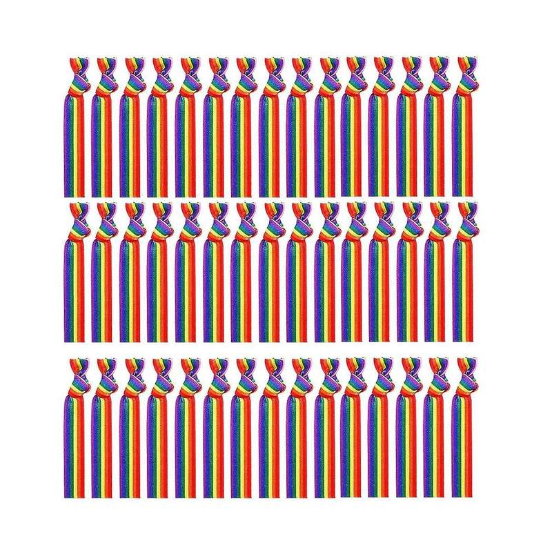 100PCS Pride Month Unisex Rainbow Bandana Gay Pride Handkerchief Wristband Wrist Band