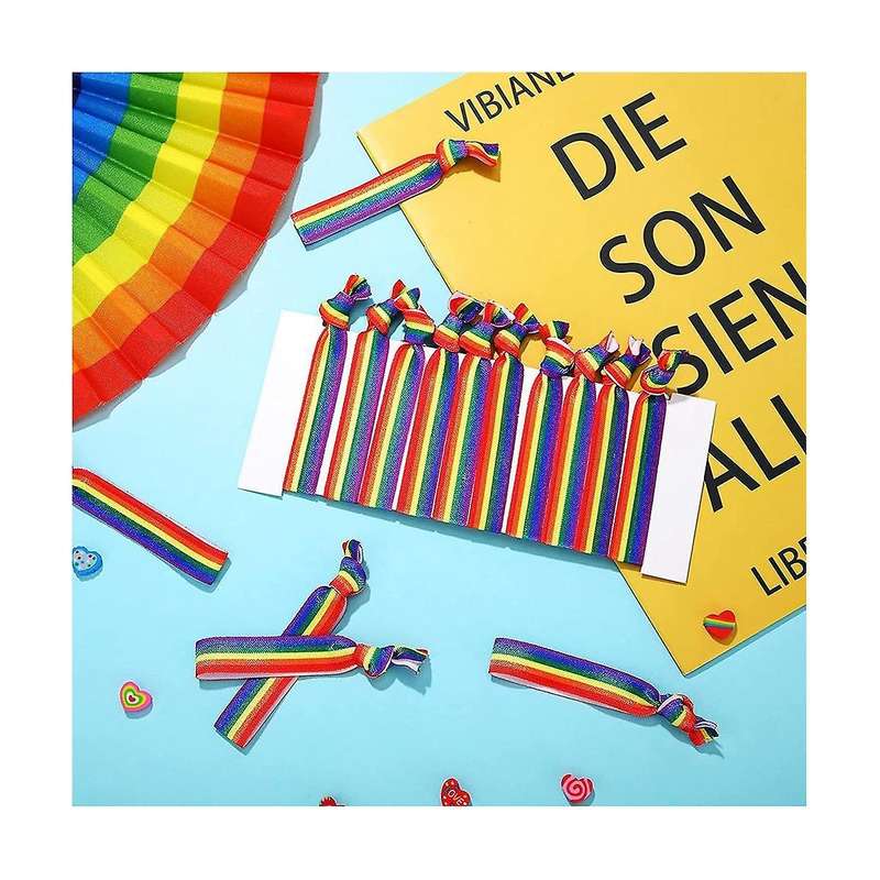 100PCS Pride Month Unisex Rainbow Bandana Gay Pride Handkerchief Wristband Wrist Band
