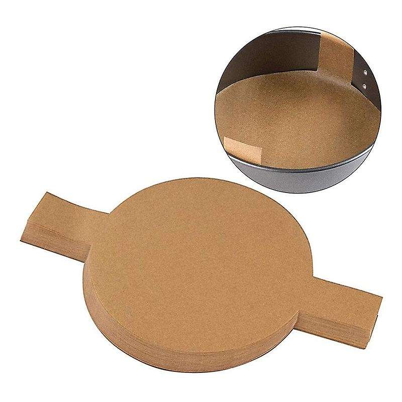 100pcs Precut Circle Cake Pan Liners Round Non-stick Parchment Paper with Lift Tabs for Baking Brow