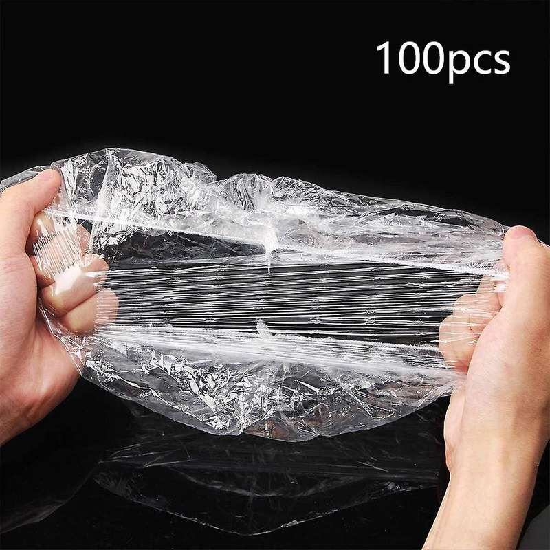 100Pcs Reusable Food Keep Storage Covers Elastic Clear Bowl Covers Dish Plastic Covers for Family Ou