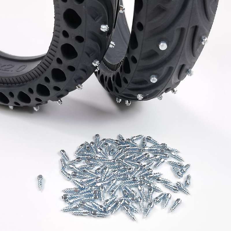 100Pcs Spikes for Tires Universal Scooter Wheel Tire Snow Spikes Studs Tires Anti-Slip Screw Stud 4