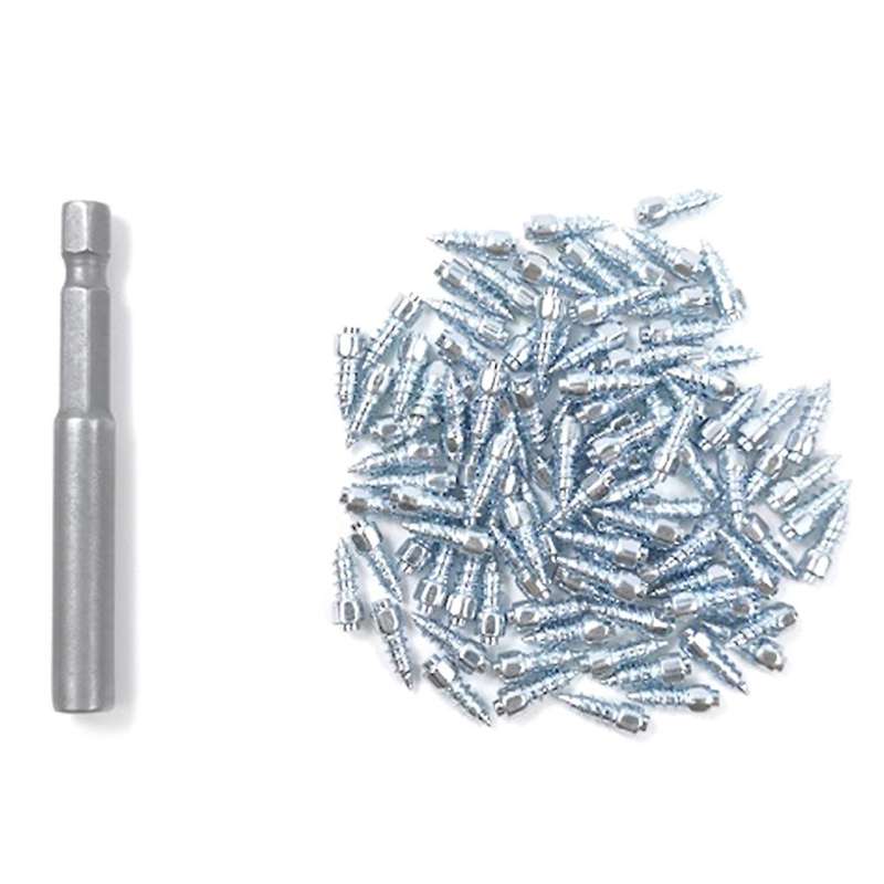 100Pcs Spikes for Tires Universal Scooter Wheel Tire Snow Spikes Studs Tires Anti-Slip Screw Stud 4