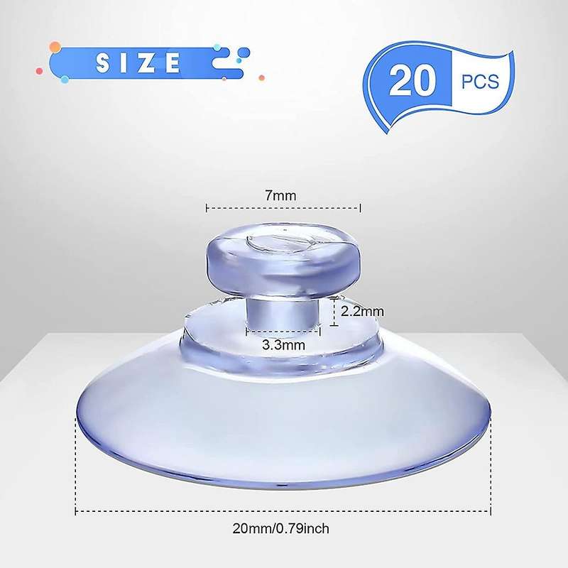 100Pcs Transparent Suction Cups, Plastic Suction Cups, Pads without Hooks for Outdoor, Kitchen,Bathr