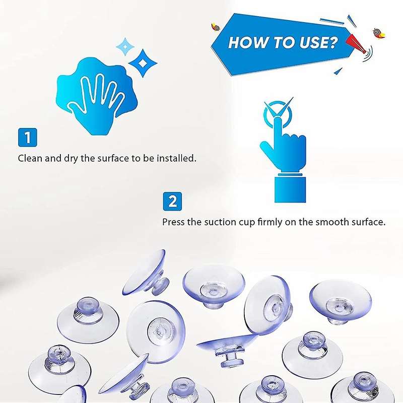 100Pcs Transparent Suction Cups, Plastic Suction Cups, Pads without Hooks for Outdoor, Kitchen,Bathr