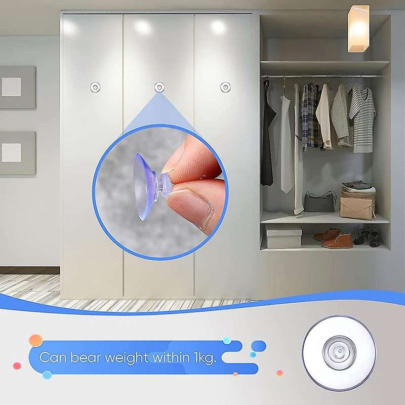 100Pcs Transparent Suction Cups, Plastic Suction Cups, Pads without Hooks for Outdoor, Kitchen,Bathr